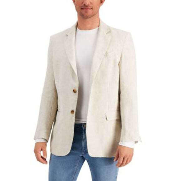 Linen Club Room Luxury Men's Natural Khaki Blazer Size M NWT - Picture 1 of 10